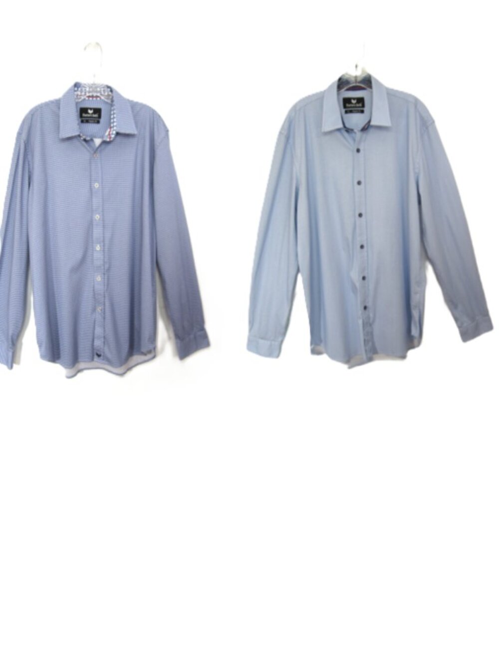 Buttercloth Men's Size XL Reg Fit Stretch Cotton Button Shirts Geo Print Blue